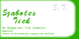 szabolcs tick business card